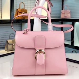 Delvaux Brillant MM Bag In Pink Box Calfskin