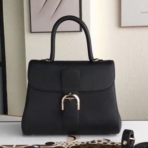 Delvaux Brillant MM Bag In Black Taurillon Leather