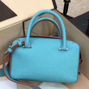 Delvaux Cool Box Mini Bag In Turquoise Taurillon Leather