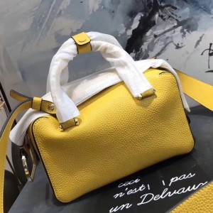 Delvaux Cool Box Mini Bag In Yellow Taurillon Leather