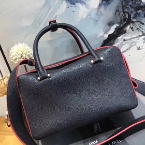 Delvaux Cool Box 28cm Bag In Noir Taurillon Leather