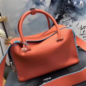 Delvaux Cool Box 28cm Bag In Piment Taurillon Leather