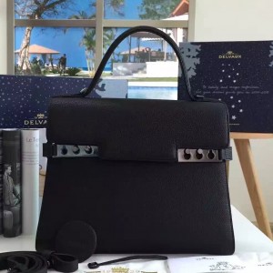 Delvaux Tempete MM Satchel In Black Leather