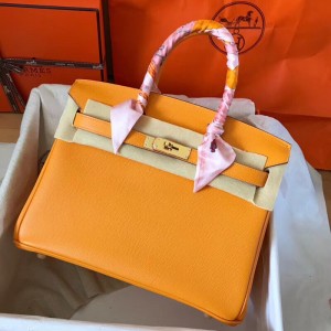Hermes Yellow Birkin 30cm Epsom Handmade Bag
