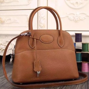 Hermes Bolide 31 cm Tote Bag In Brown Leather