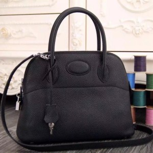 Hermes Bolide 31 cm Tote Bag In Black Leather