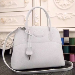 Hermes Bolide 31 cm Tote Bag In White Leather