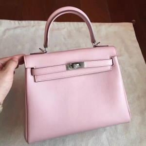 Hermes Swift Kelly 25cm Retourne Handmade Rose Dragee Bag