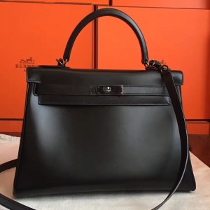 Hermes So Black Box Kelly Retourne 32cm Handmade Bag