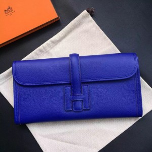 Hermes Blue Electric Epsom Jige Elan 29 Clutch Bag