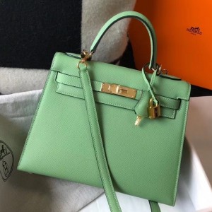 Hermes Vert Criquet Epsom Kelly 25cm Sellier Bag GHW