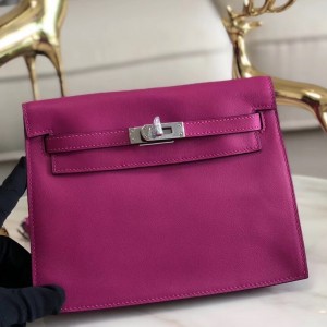 Hermes Rose Purple Swift Kelly Danse Bag