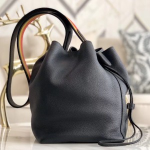 Hermes Licol 17cm Bag In Black Evercolor Calfskin