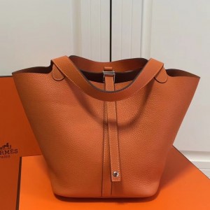 Hermes Orange Picotin Lock PM 18cm Bag