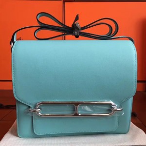 Hermes Mini Sac Roulis Bag In Blue Atoll Swift Leather