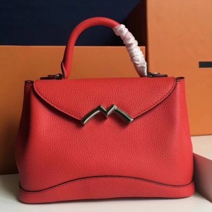 Moynat Mini Gaby Bag In Red Taurillon Leather