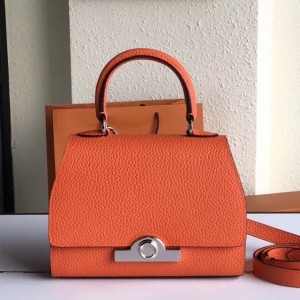 Moynat Mini Rejane 20cm Bag In Orange Leather