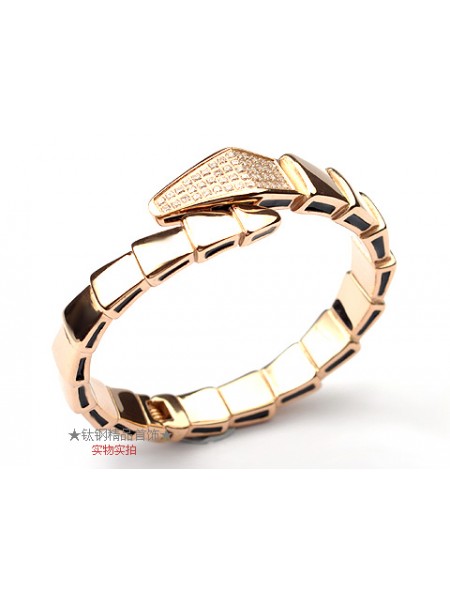 Bvlgari Serpenti bracelet in 18kt pink gold with pave Diamonds
