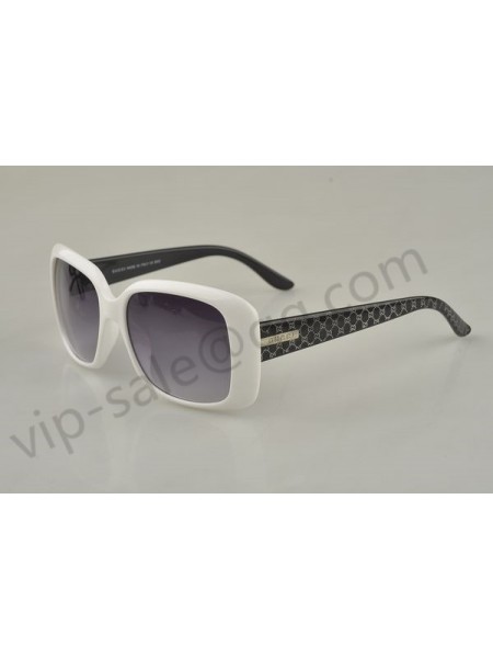 Gucci medium rectangle white frame sunglasses