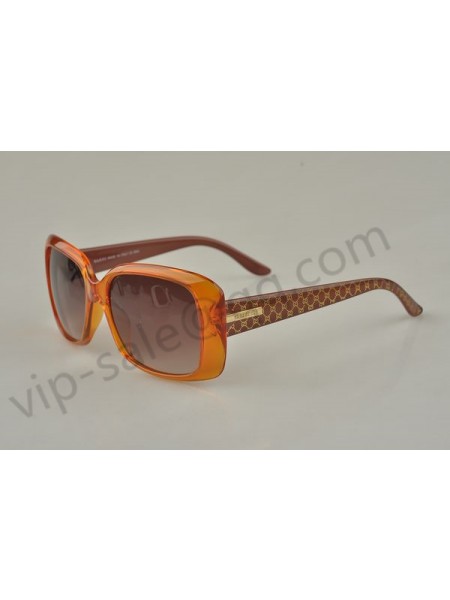 Gucci medium rectangle light brown frame sunglasses
