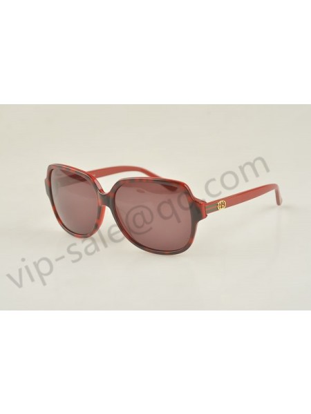 Gucci large square red and black frame sunglasses