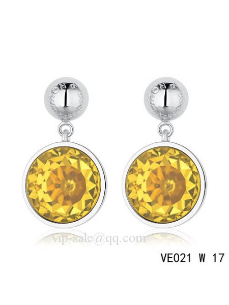 Louis Vuitton topaz crystal earrings in white