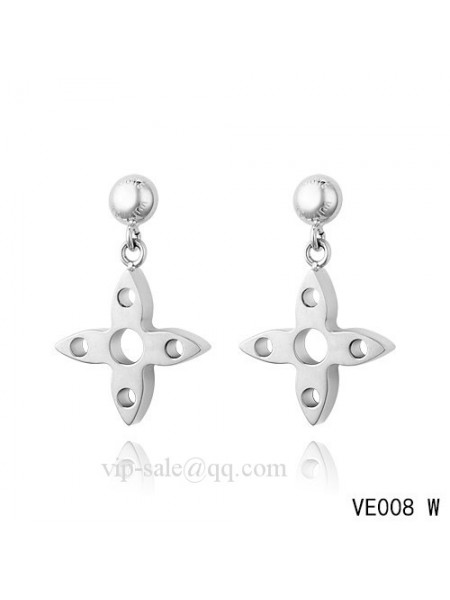 Louis Vuitton star hang earrings in white