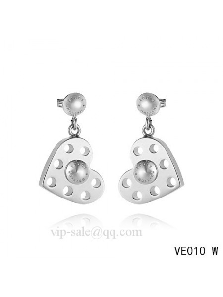Louis Vuitton heart hang earrings in white