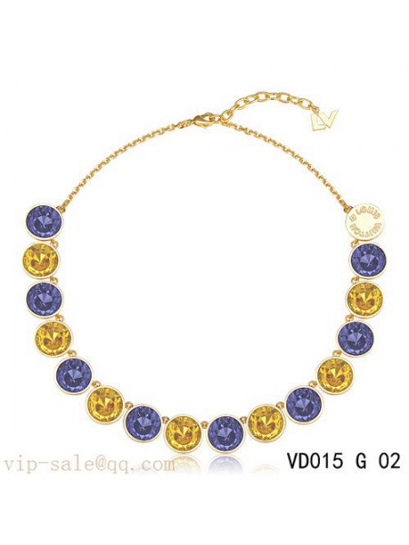 Yellow Gold Louis Vuitton Rainbow Necklace with SWAROVSKI 