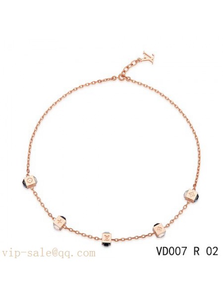 Louis Vuitton gamble necklace in pink gold