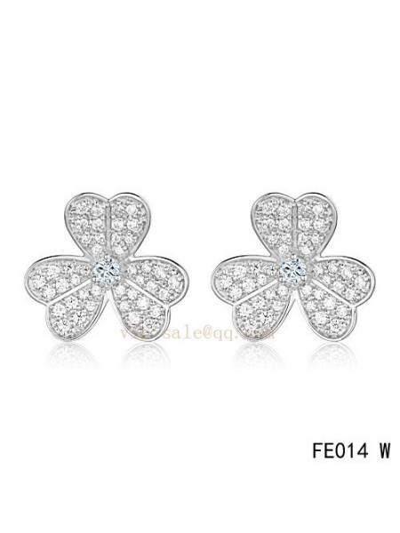 Van Cleef & Arpels Frivole earrings in white gold with diamonds