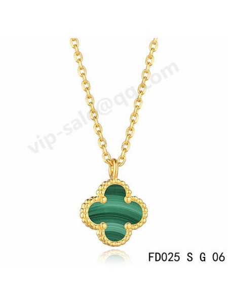 Van cleef & arpels Magic Alhambra necklace in yellow gold with Malachite