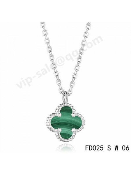 Van cleef & arpels Magic Alhambra necklace in white gold with Malachite