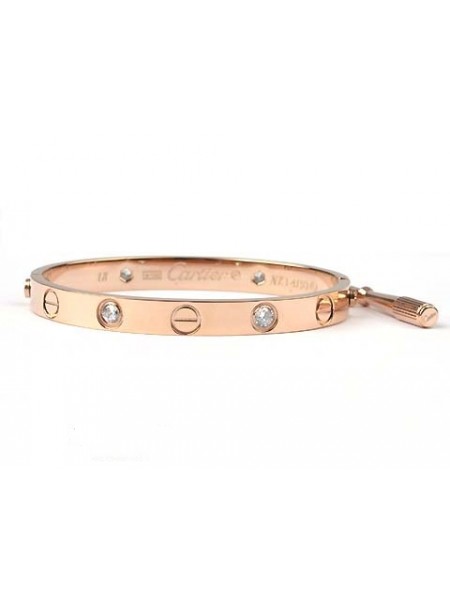 Cartier Love bracelet in pink gold with diamonds