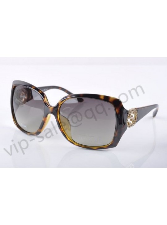 Gucci large square frame sunglasses with GG detail and signature