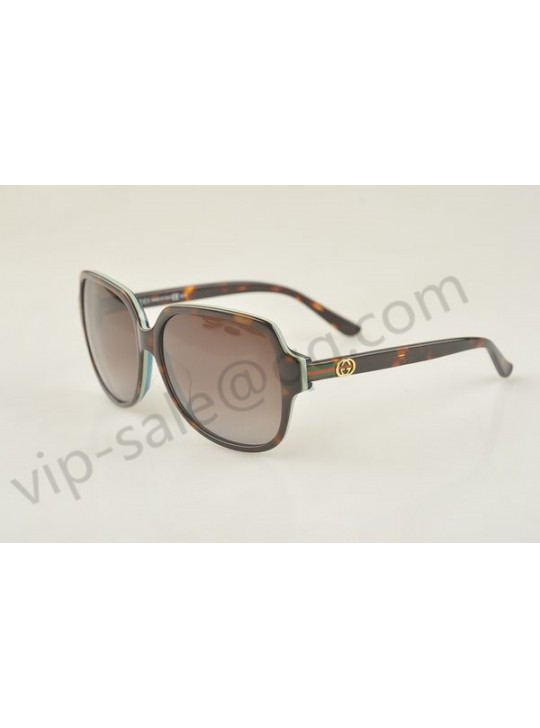 Gucci large square dark brown and white frame sunglasses