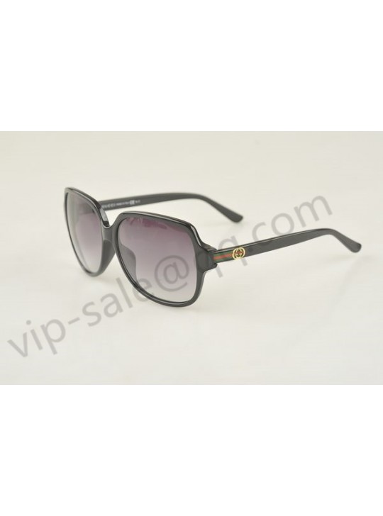 Gucci large square black frame sunglasses with circle-shaped GG