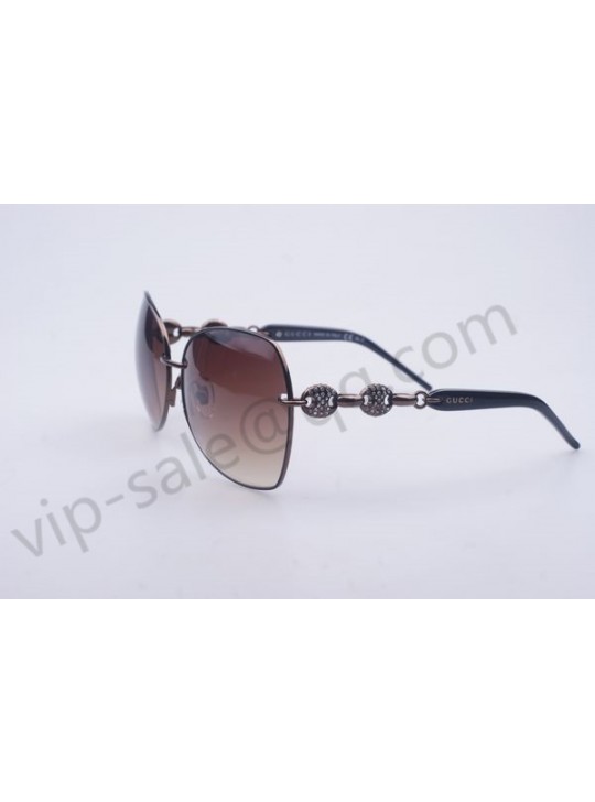 Gucci medium butterfly brown frame sunglasses with diamonds