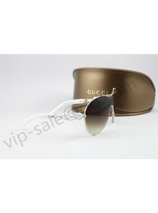 Gucci midium bow silver frame sunglasses