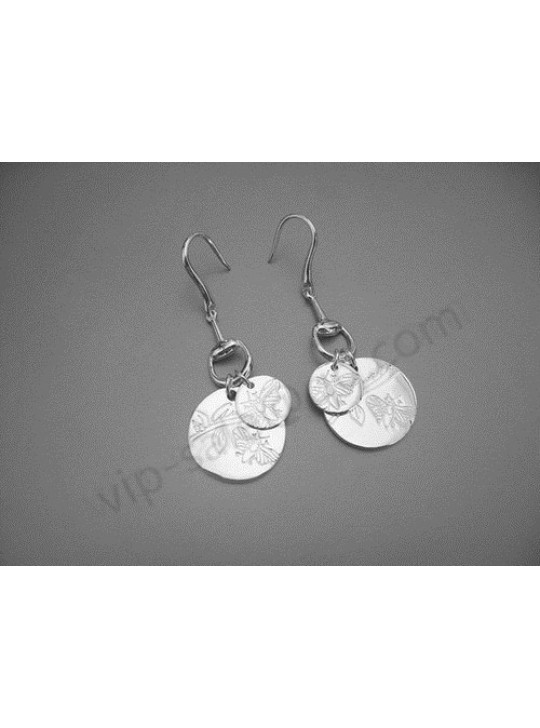 Gucci butterfly double round tags earrings