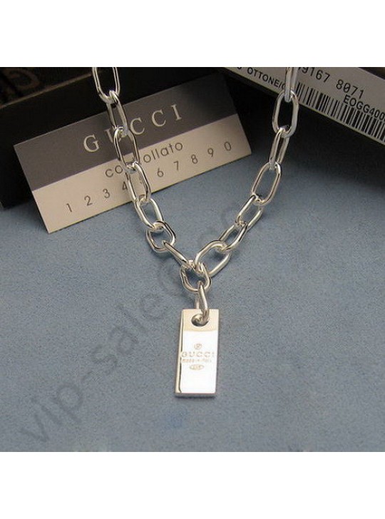 Gucci sterling silver tag Necklace