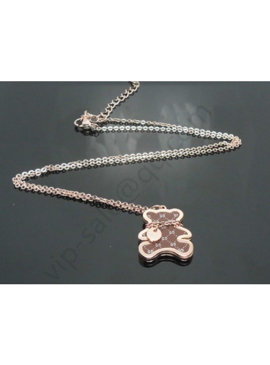 Gucci Bear Brown surface Double G necklace