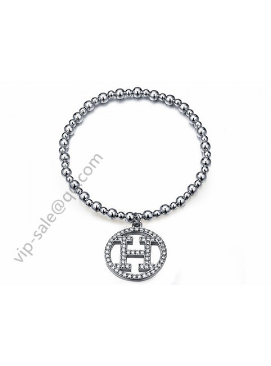 Hermes H in white gold beads bracelet wholesale