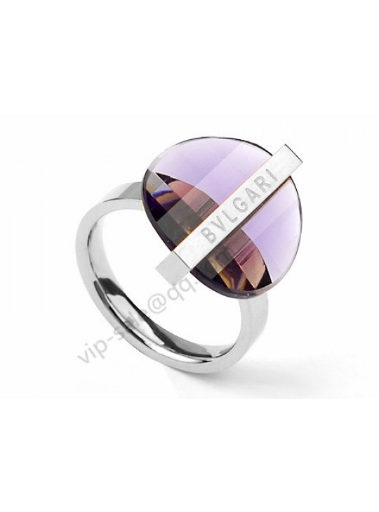 Bvlgari Ring in 18kt White Gold with Amethyst Crystal
