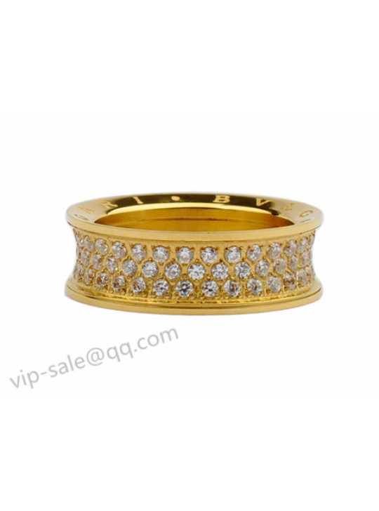 Bvlgari Anish Kapoor Ring in 18kt Yellow Gold with Pave Diamonds