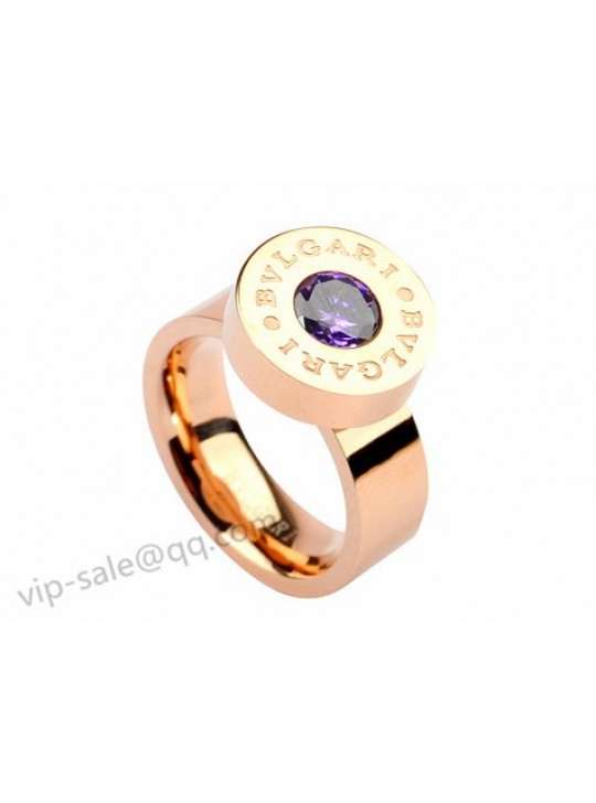 Bvlgari B.zero1 pink gold ring with bule dimonds
