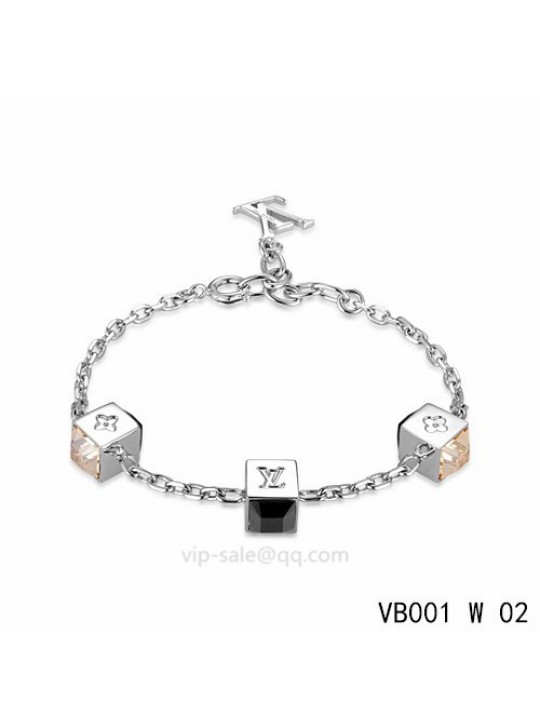 Louis Vuitton Gamble Bracelet with three glamorous dice pattern and black strass-encrusted in white gold