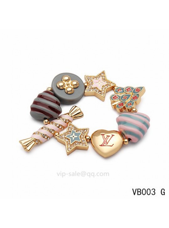 Louis Vuitton heart Bracelet with Pentagram in the yellow gold