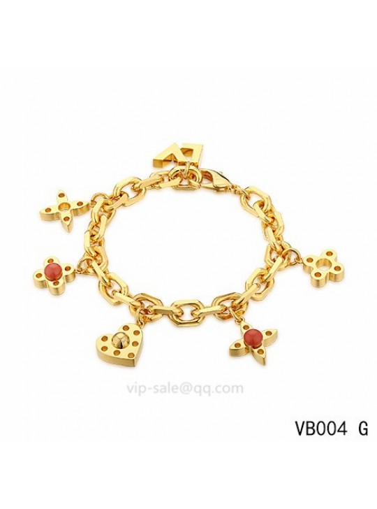 Louis Vuitton adjustable metal bracelet in the yellow gold