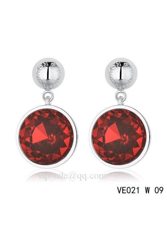 Louis Vuitton crimson crystal earrings in white
